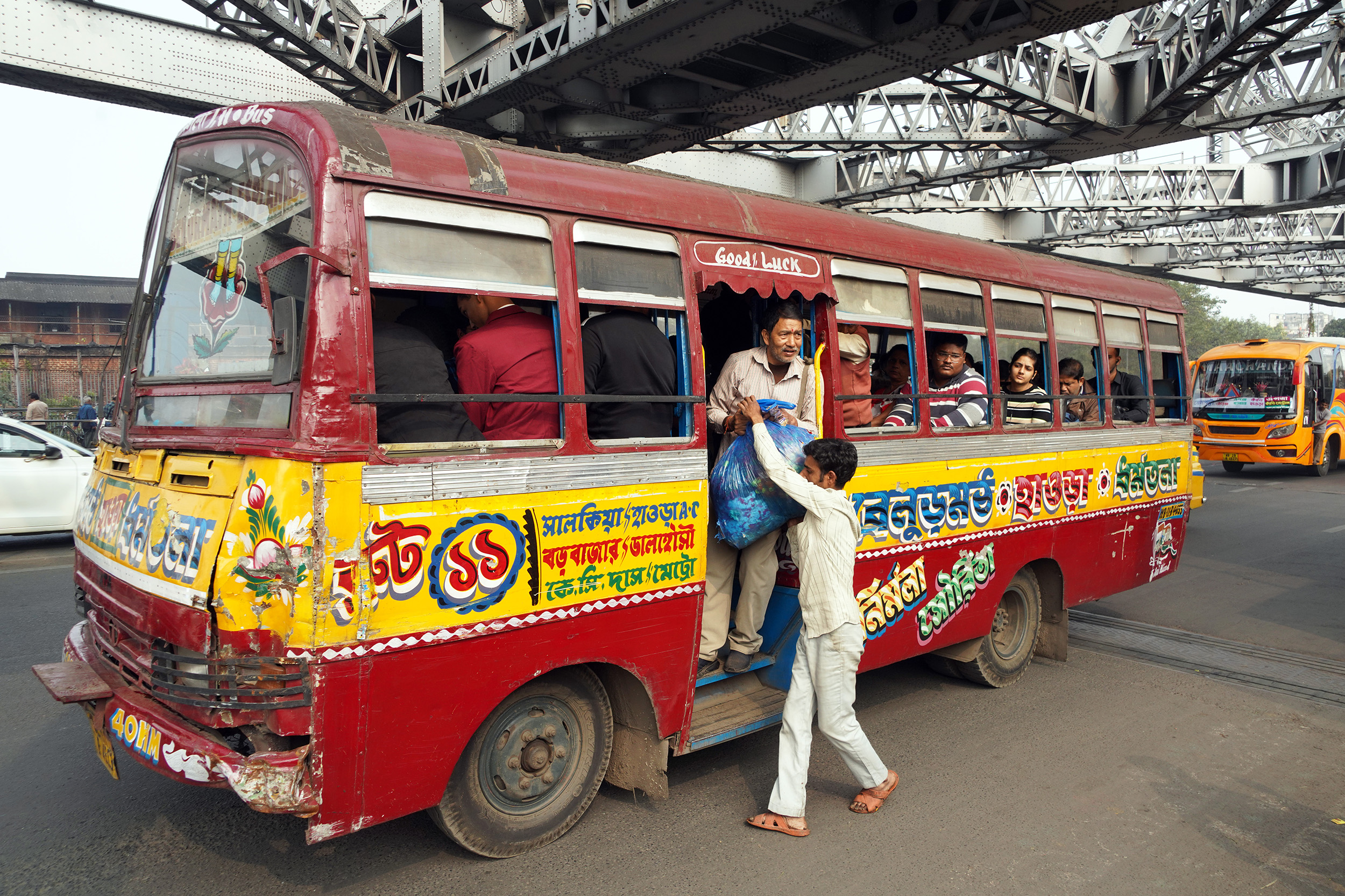Sur le pont de Howrah Bridge - Kolkata