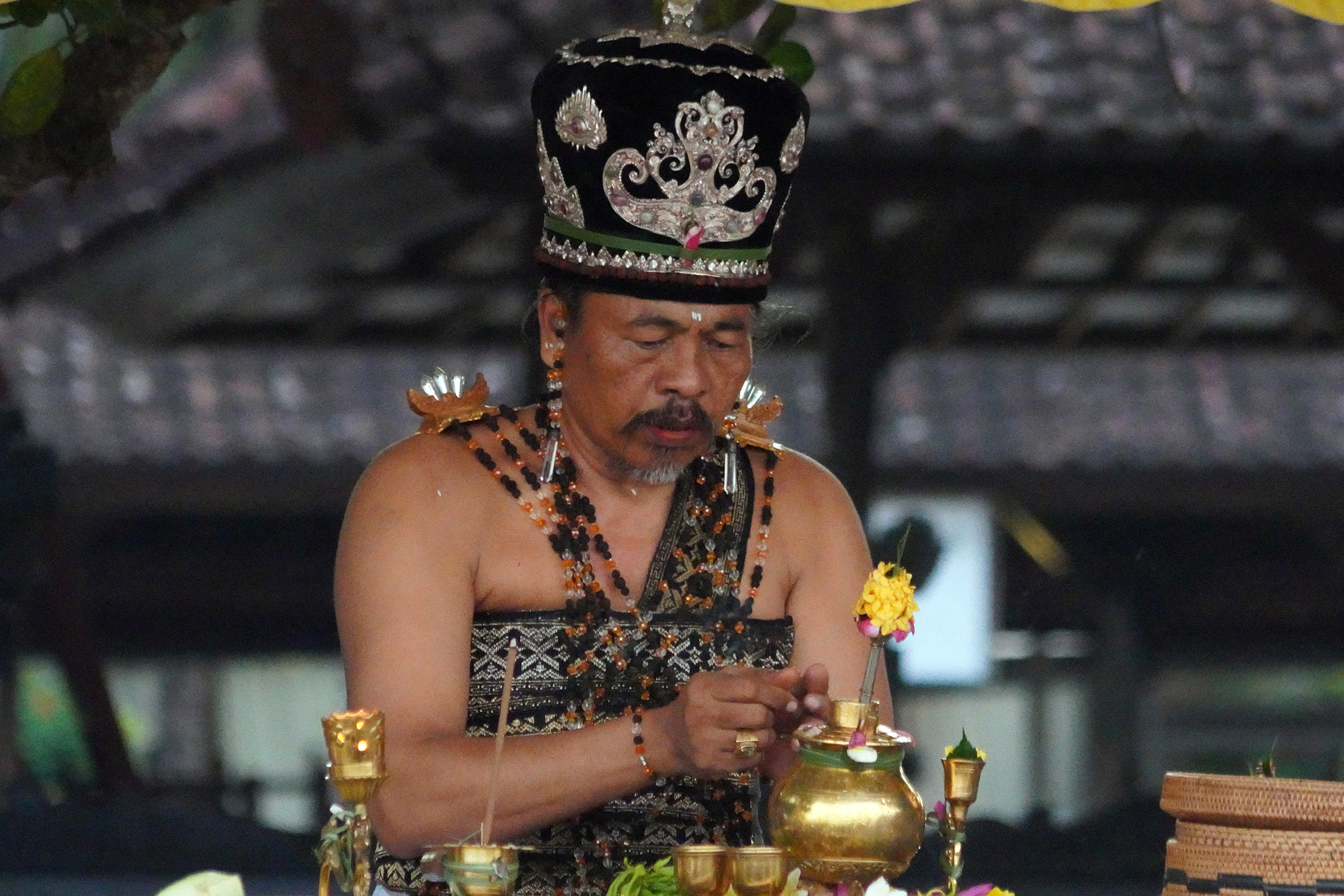 Cérémonie religieuse sur la plage de Nusa Dua