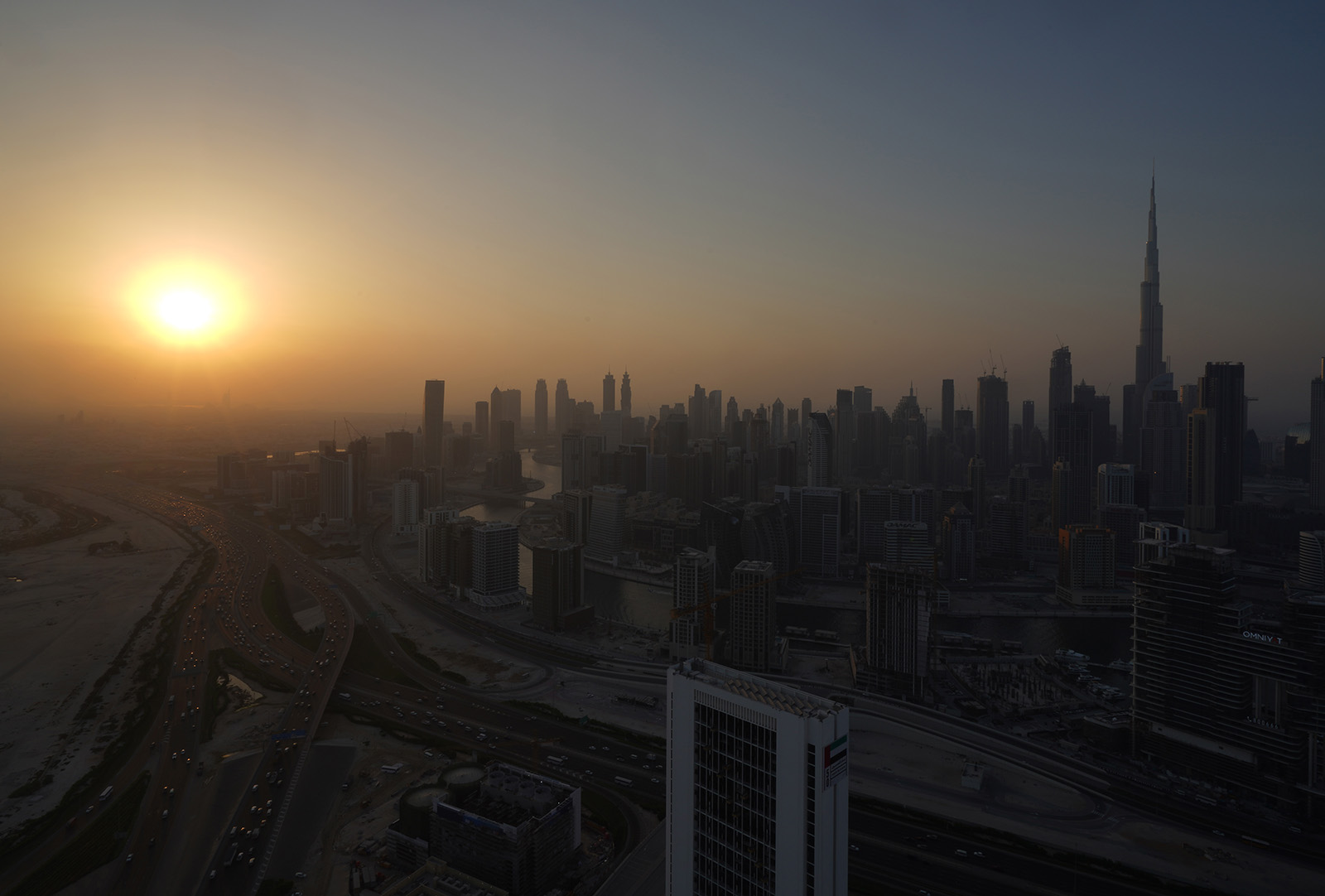 Sunset sur Downtown Dubaï